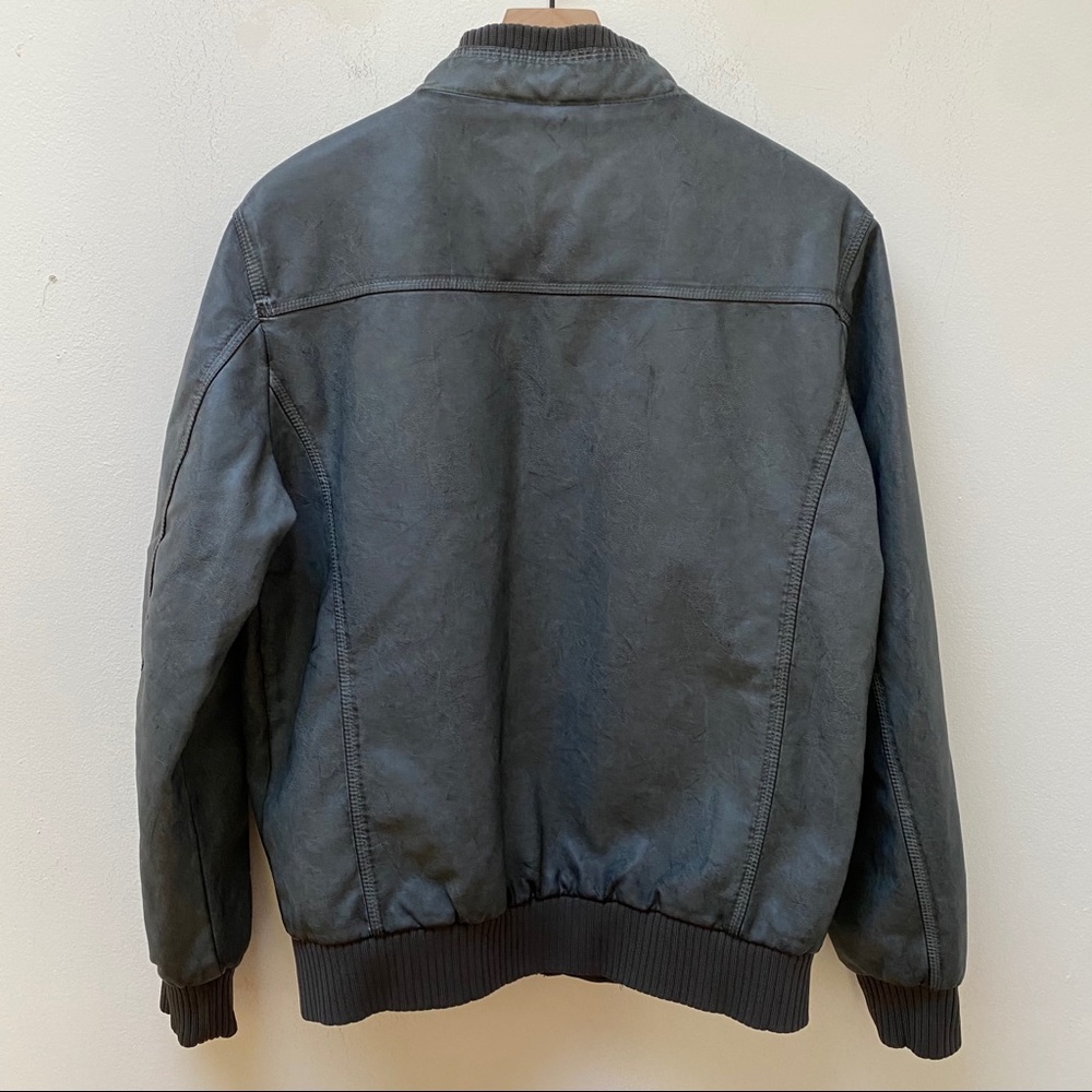 XRAY Jeans Gray Faux Leather Sherpa Lined Jacket - Picture 3 of 9